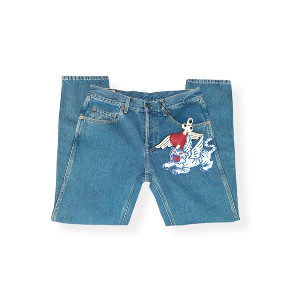 Gucci Padded-Appliqué Brooches jeans - Picture 2 of 7